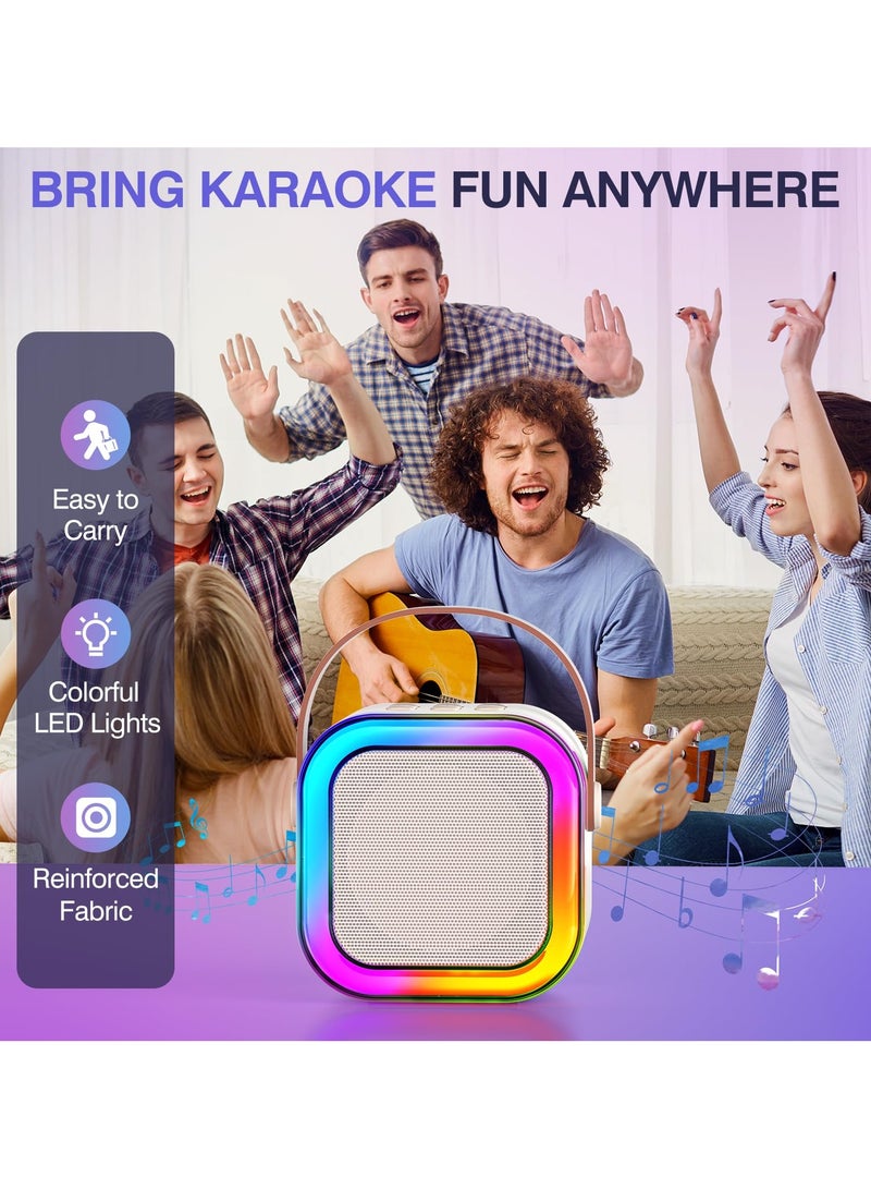 Portable mini Bluetooth karaoke speaker with 2 wireless microphones and lighting  - Image 2