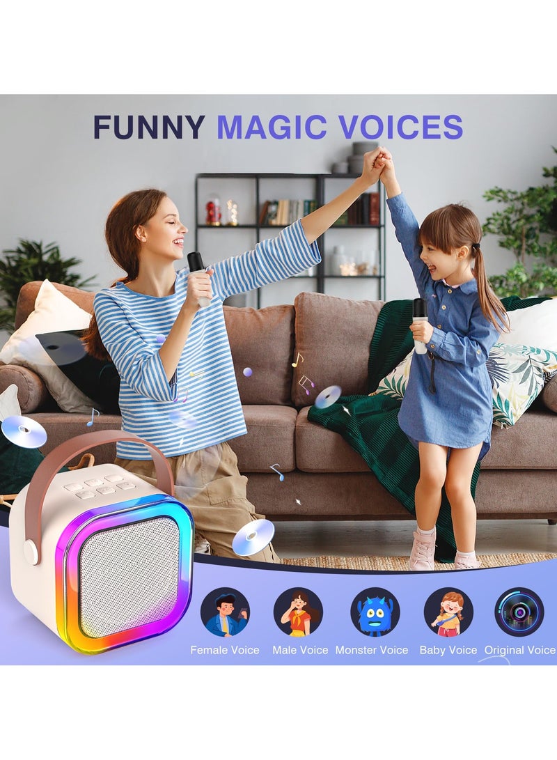 Portable mini Bluetooth karaoke speaker with 2 wireless microphones and lighting  - Image 3