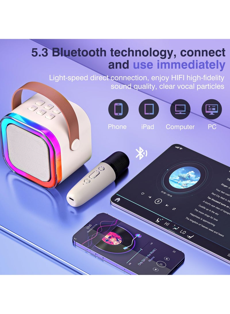 Portable mini Bluetooth karaoke speaker with 2 wireless microphones and lighting  - Image 4