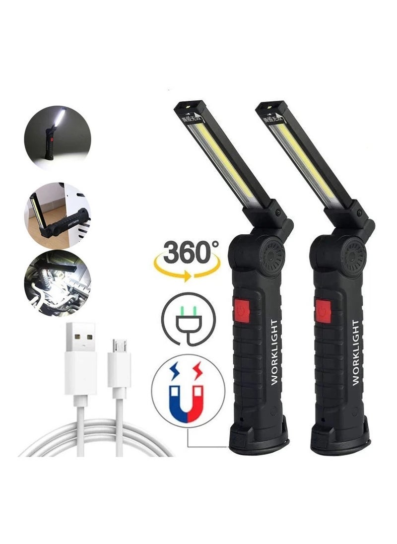 SHIXIN Multifunctional folding work light, outdoor waterproof, strong magnetic camping work vehicle maintenance light, 5 modes, USB charging, LED long battery life  - Image 1