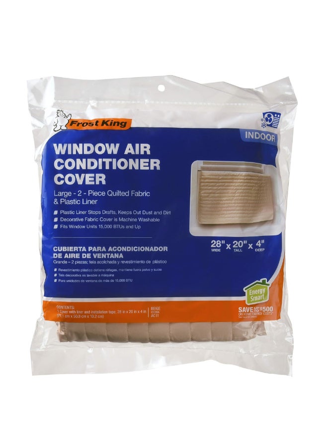 فروست كينج غطاء مكيف شباك داخلي مبطّن بيج 20 × 28 بوصة AC11H - Image 2