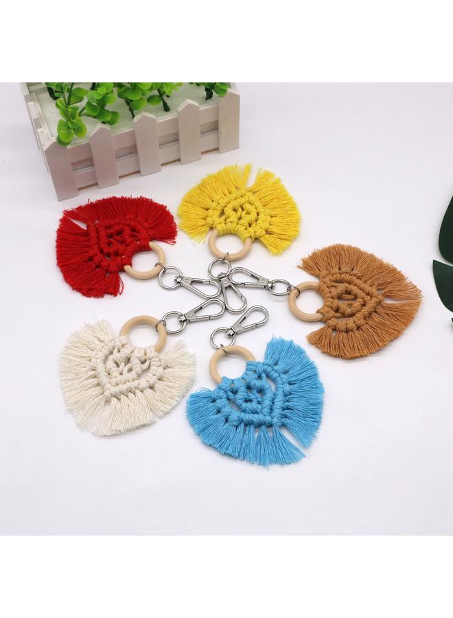 Bluejw Hot Sale Color Tassel Keychain Pendant Creative European And American Style Handmade Heart-shaped Woven Bag Hanging Decoration  - Image 5