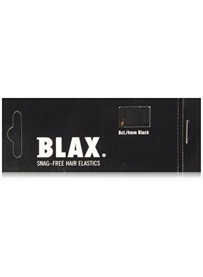 Smoothies Blax BLACK Snag-Free Hair Elastics 4mm, 8 Count (2-Pack) - Image 1