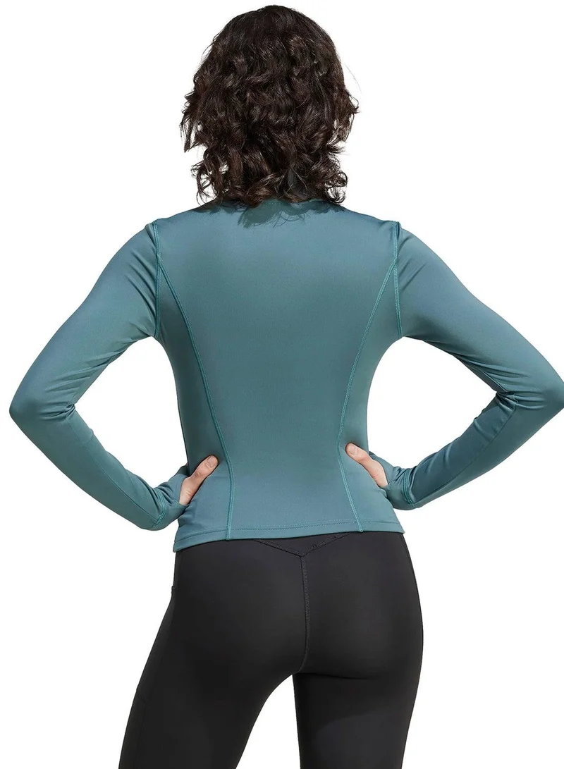 Adidas We Zp Thru Jkt Green Training Track Tops For Women XS