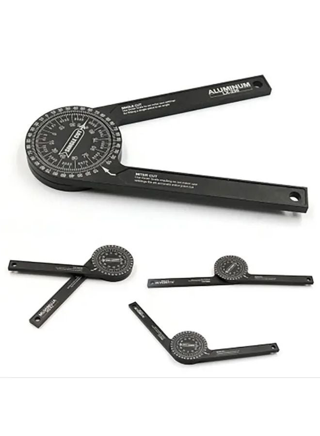 2025 Upgraded 360 Degree Protractor Black Aluminum Alloy Angle Ruler Woodworking Tools - Image 4