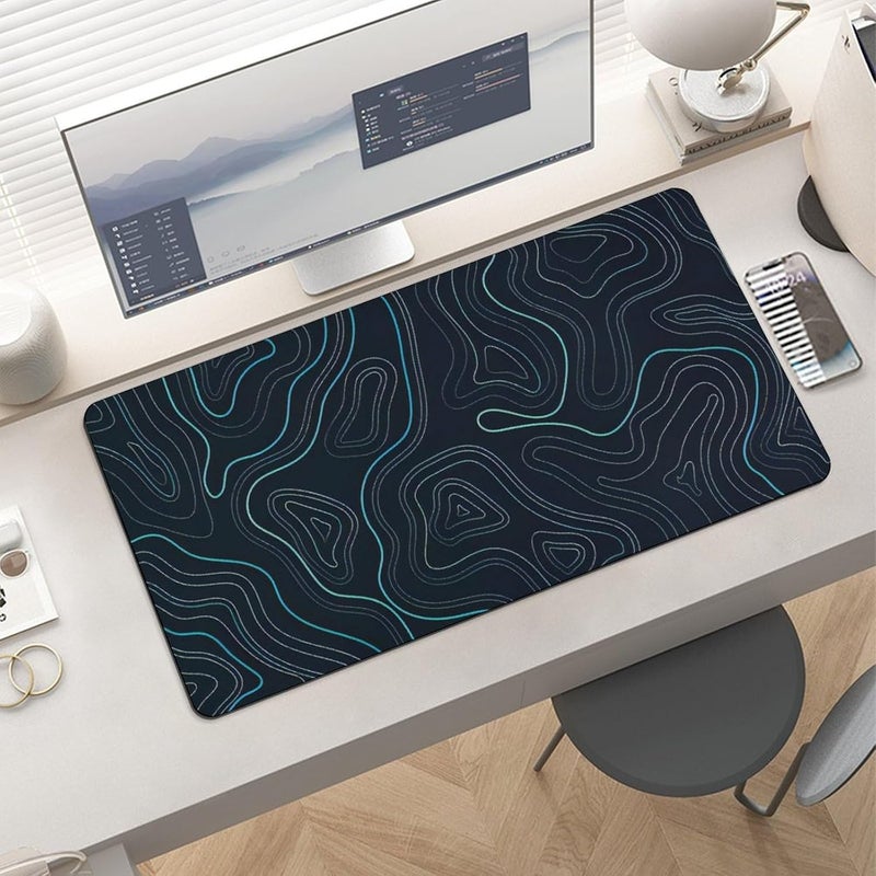 Keebik Gaming Mouse Pad, Black Teal Blue Mouse Pad 11.8x23.6 Inch Large Extended Computer Mouse Mat Keyboard Full Desk Mousepad for Gaming, Office, Home - Image 5