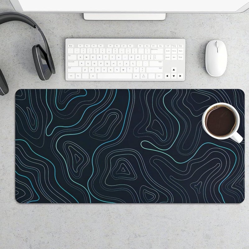 Keebik Gaming Mouse Pad, Black Teal Blue Mouse Pad 11.8x23.6 Inch Large Extended Computer Mouse Mat Keyboard Full Desk Mousepad for Gaming, Office, Home - Image 4