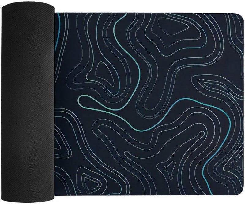 Keebik Gaming Mouse Pad, Black Teal Blue Mouse Pad 11.8x23.6 Inch Large Extended Computer Mouse Mat Keyboard Full Desk Mousepad for Gaming, Office, Home - Image 2
