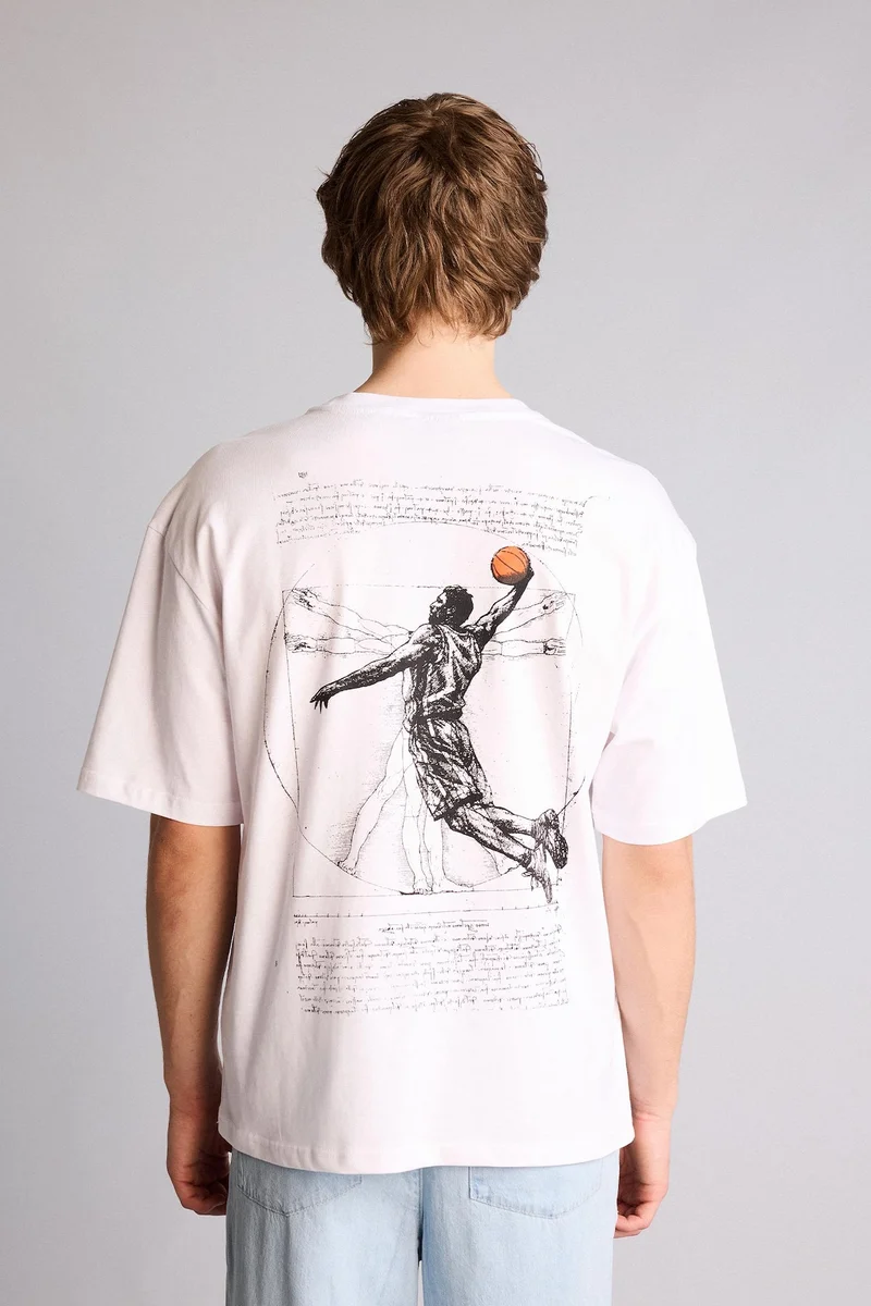 ديفاكتو Leonardo da Vinci Boxy Fit Slogan Print T-Shirt