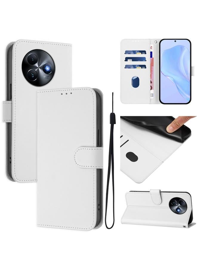 S-TOP Case For itel S24 Skin Feel Solid Color Leather Phone Case with Lanyard - Image 1