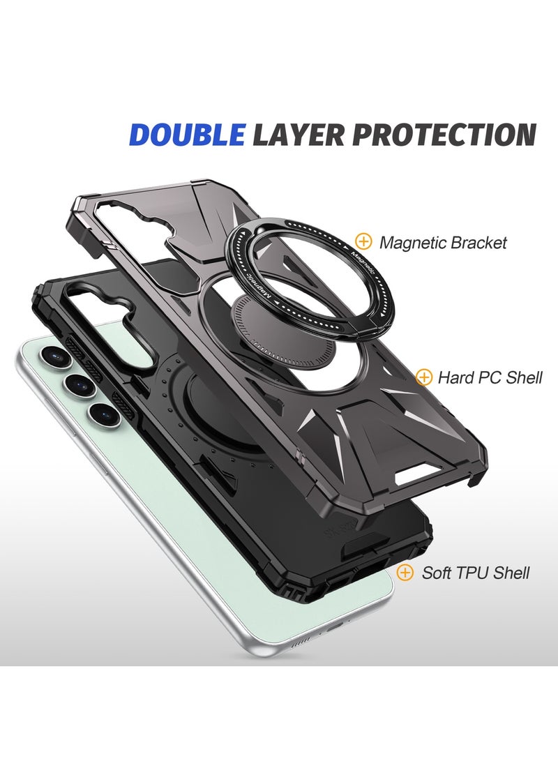 GOLDEN MASK GOLDEN MASK For Samsung Galaxy A14/A14 5G Case Mag-Safe Magnetic Shockproof Phone Case with Ring Holder (Dark Grey)  - Image 3