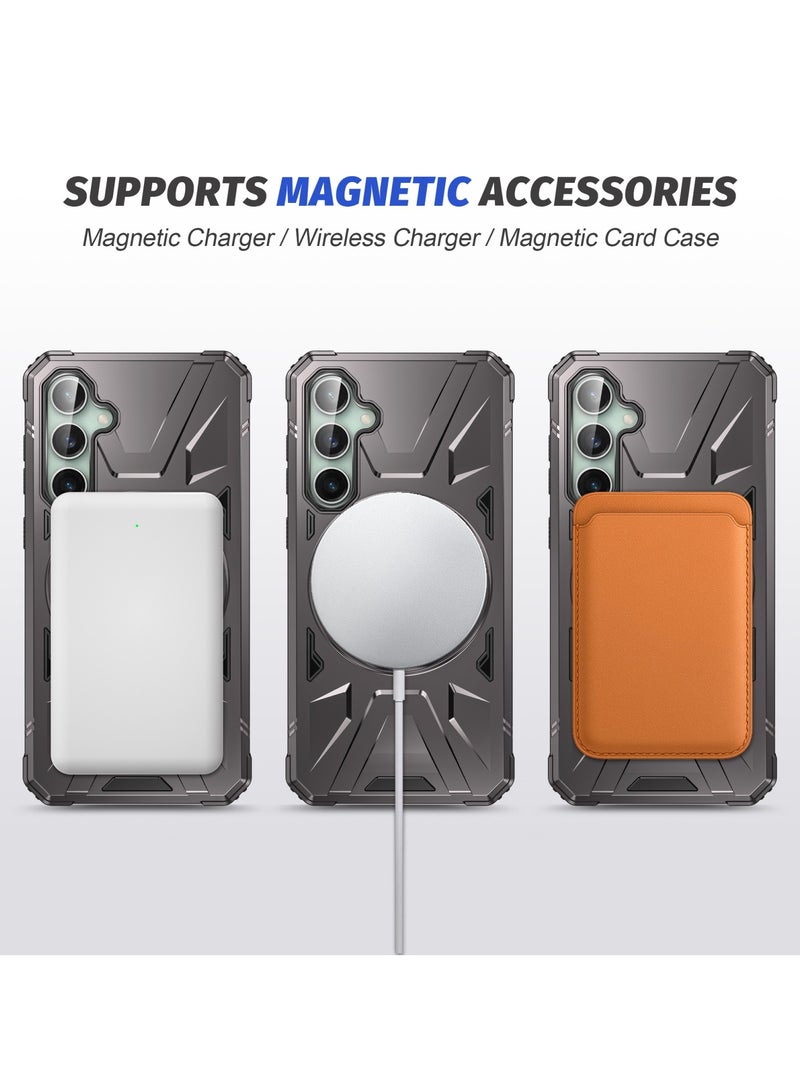 GOLDEN MASK GOLDEN MASK For Samsung Galaxy A14/A14 5G Case Mag-Safe Magnetic Shockproof Phone Case with Ring Holder (Dark Grey)  - Image 5