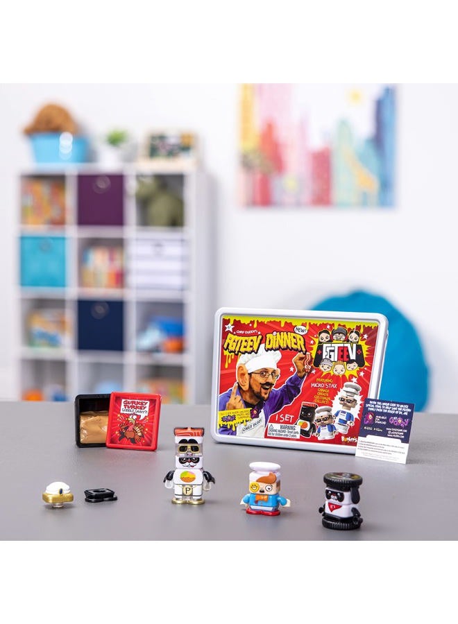 FGTeeV – Chef Duddy Dinner - Filled with Surprises Including Gurkey Turkey Gravy Putty, and 4 Food-Themed Micro STAX Figures – Change, Create, Customize, Collect - Image 2