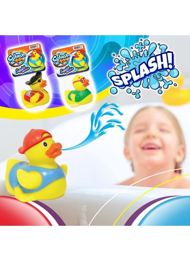 Ja-Ru - Splash Fun Rubber Duck Water Squirt Toys (4 Rubber Ducks Assorted) By Ja Ru. Classic Rubber Ducks Water Squirting Bathtub Toy For Kids & Toddler Fun Bathtime. Party Favors Birthday Gift Bulk. 1178 4 - Image 1