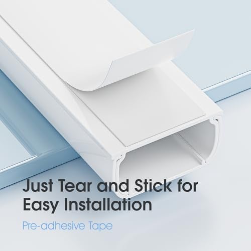 Yecaye Large Cord Hider - 47in Wire Hiders for TV on Wall, Paintable Cable Hider, X-Large Cable Management Kit, Cord Hiding for Wall White, 3 X L15.7in W1.6 H0.8 - Image 5