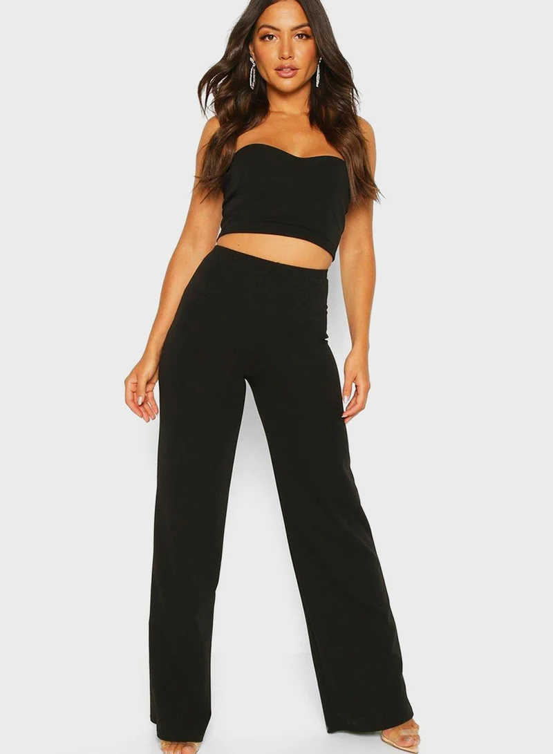 boohoo Bandeau Crop Top & Pants Set