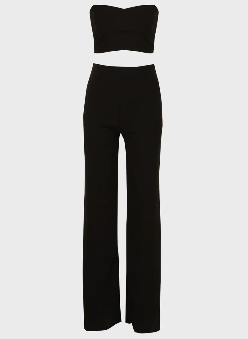 boohoo Bandeau Crop Top & Pants Set