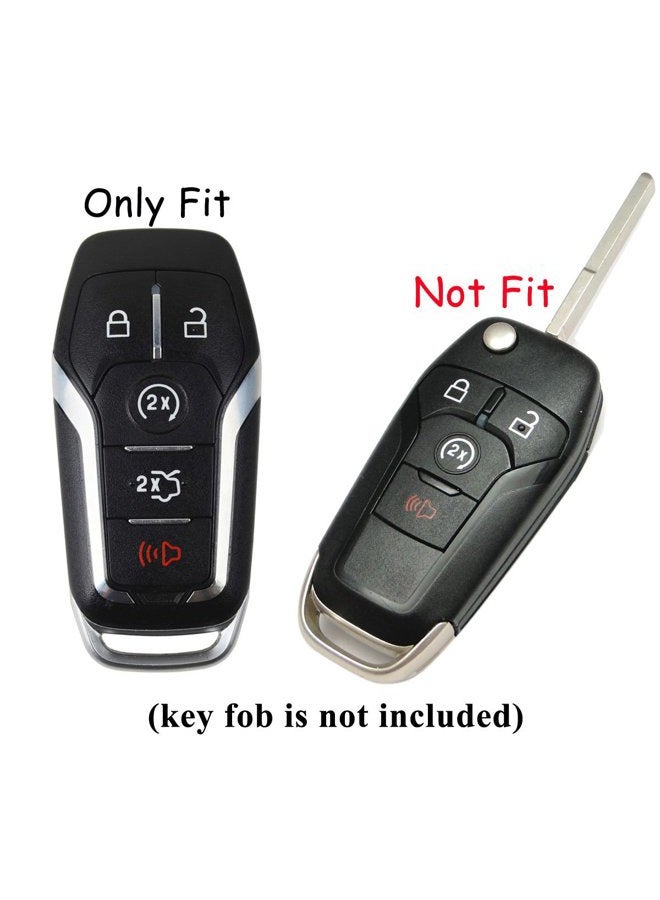 Coolbestda 2Pcs Silicone Key Fob Cover Protector Keyless Jacket Holder for 2015 2016 2017 Ford Explorer Edge Mustang F-150 Fusion Lincoln MKZ MKC M3N-A2C31243300  - Image 2