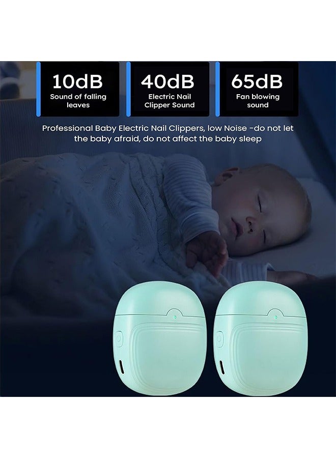 Electric Safety Nail Clipper with LED Light with Nail Scraps Storage, USB Rechargeable Safety Fingernail Trimmer for Newborn, Infant, Baby, Toddler, Kids, Adult and Seniors, Green - Image 3