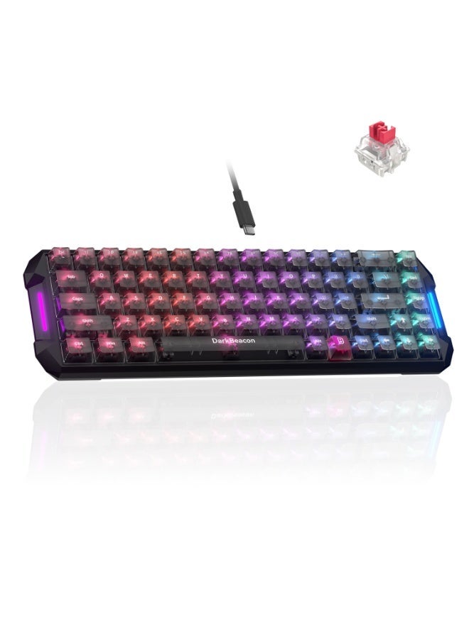DarkBeacon Flux 68 HE Magnetic Switch Hot Swappable Mechanical Gaming Keyboard, Adjustable Actuation Rapid Trigger Mode, USB-C Wired RGB 65% Compact Keyboard - Image 1