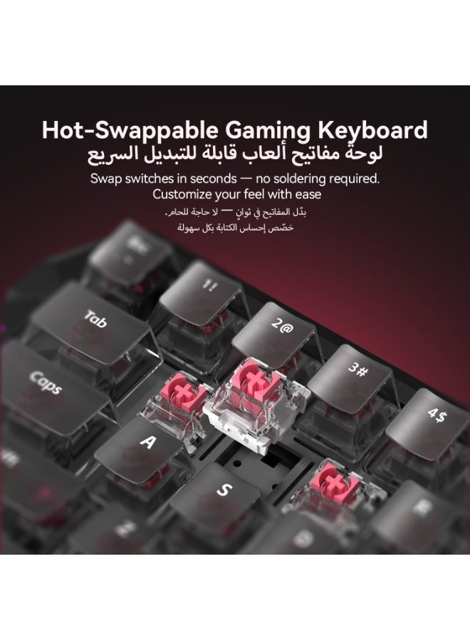 DarkBeacon Flux 68 HE Magnetic Switch Hot Swappable Mechanical Gaming Keyboard, Adjustable Actuation Rapid Trigger Mode, USB-C Wired RGB 65% Compact Keyboard - Image 5