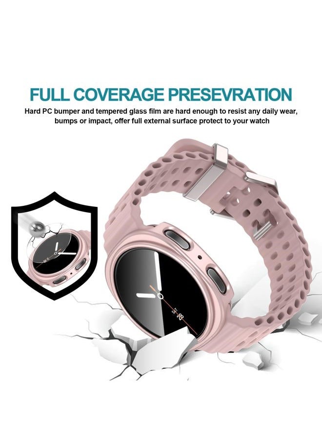 HASDON [6+6Pack Screen Protector Case for Samsung Galaxy Watch 8 40mm, Bubble Free Anti-Fog Tempered Glass Film and Waterproof Hard PC Protective Bumper No Water Collected Protective Cover Set - Image 4