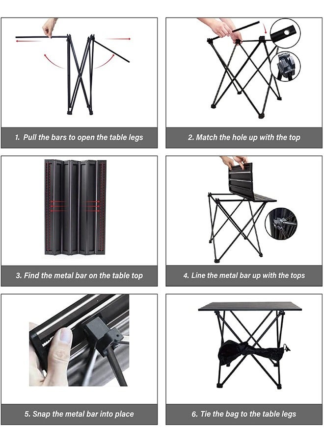 إسكدنيا طاولة التخييم المحمولة طاولة معسكر في الهواء الطلق طاولة نزهة قابلة للطي كبير 68*46 سم من الألومنيوم الطاولة الشاطئ الطاولة طاولة طاولة الطعام مع حقيبة حمل للرمال ، والمشي لمسافات طويلة ، والظهر ، والنزهة ، والمخيم ، والشواء ، والسفر ، والسفر ، والسفر - Image 4