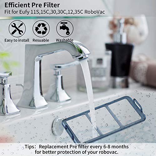 LesinaVac Eufy Replacement Parts Kit for RoboVac 11S, 30, 30C, 15C, 12, 35C - Robot Vacuum Cleaner Accessory Kit: 6 Filters, 6 Side Brushes, 1 Main Brush, 1 Pre-Filter - Image 4