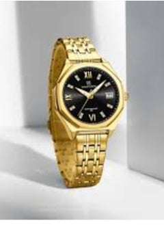 NF5052 Elegant Gold Stainless Steel Men's Watch – Black Dial Design