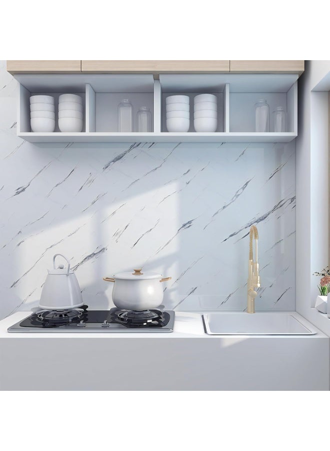 DELGREEN 1 Roll Self-Adhesive Kitchen Stickers, Waterproof And Oil-Proof Self-Adhesive Wall Stickers, Stove Countertop Ceramic Tile Cabinet Table Renovation Wallpaper, Marble Film Wallpaper For Bathroom Washbasin, Marble Wall Stickers - Image 2