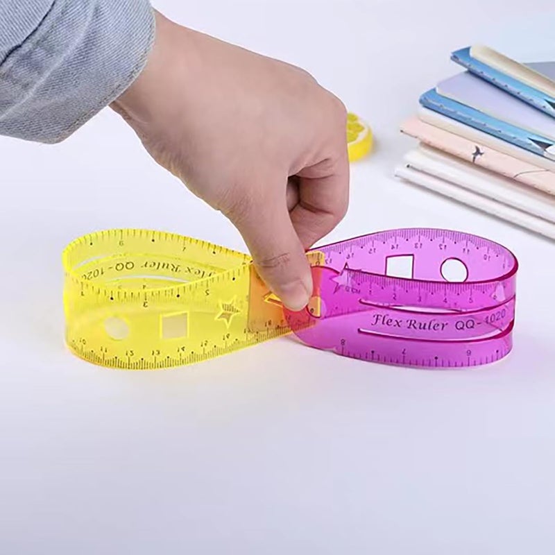 4 Pcs Flexible Ruler Set 15cm 20cm 30cm Bendable Measuring Tool School Office Supplies - Image 5