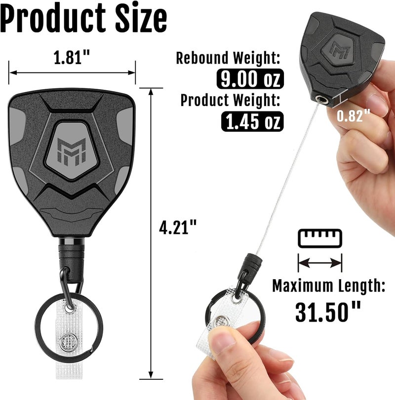 MNGARISTA Heavy Duty Retractable Keychain with Belt Clip - 2-Pack - Image 3