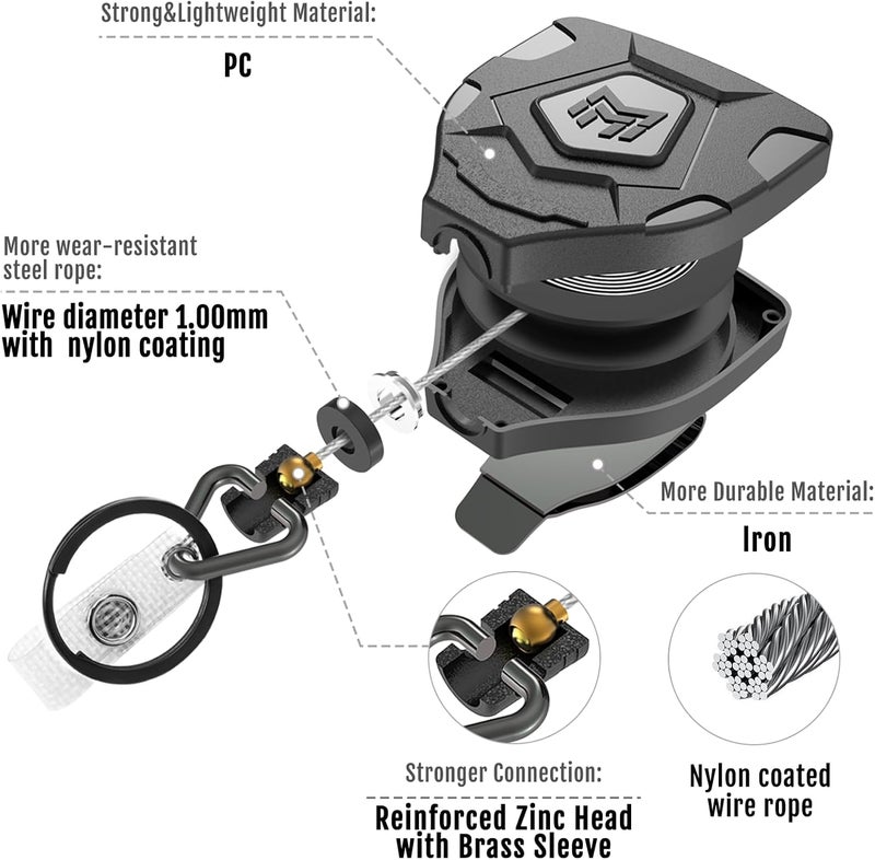 MNGARISTA Heavy Duty Retractable Keychain with Belt Clip - 2-Pack - Image 5