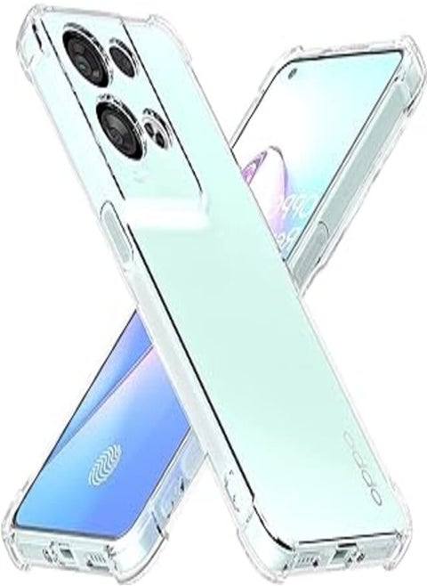 Zubitech Case for OPPO Reno 8 5G Clear Case Cover Soft Flexible Transparent Silicone TPU Back Cover with Camera Protection and Shockproof Bumper for OPPO Reno 8 Clear Case (OPPO Reno 8 5G)