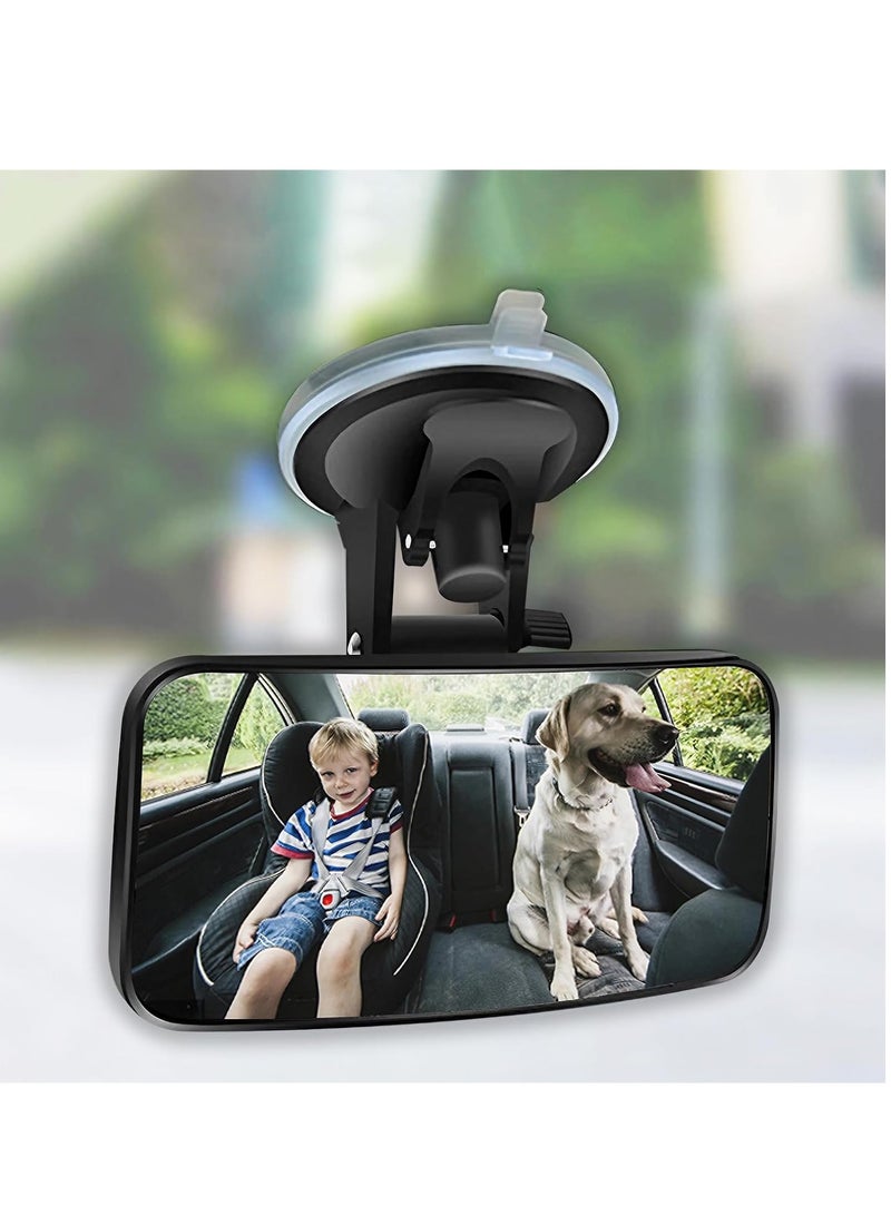KASTWAVE Baby Car Mirror, Universal Car Interior Rearview, Baby Mirror Wide Angle Convex Mirror Clip-on & Suction Cup Mirrors, Baby Car Seat Safely Mirror, for Viewing Rear Passengers, Easy Install, Clear View - Image 1