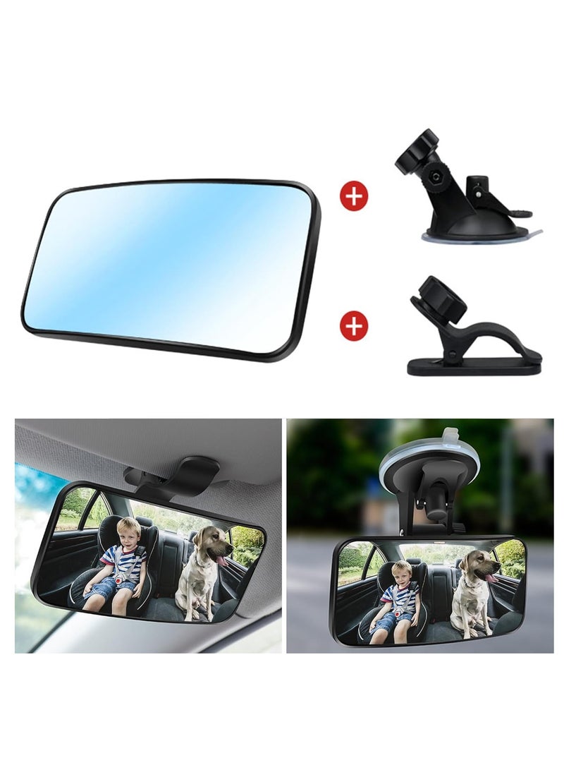 KASTWAVE Baby Car Mirror, Universal Car Interior Rearview, Baby Mirror Wide Angle Convex Mirror Clip-on & Suction Cup Mirrors, Baby Car Seat Safely Mirror, for Viewing Rear Passengers, Easy Install, Clear View - Image 4