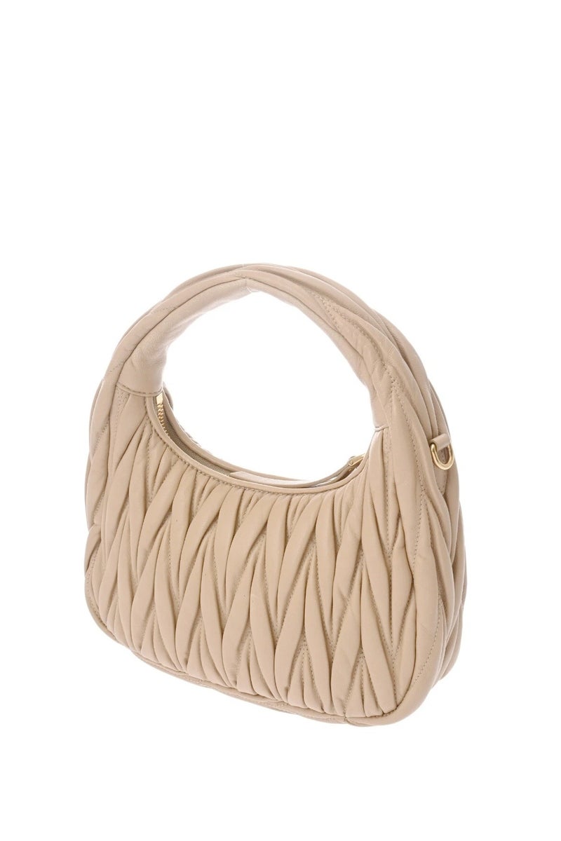 Miu Miu MIU Wander nappa leather hobo Shoulder Bag With Crossbody Strap Zip Closure  - Image 2