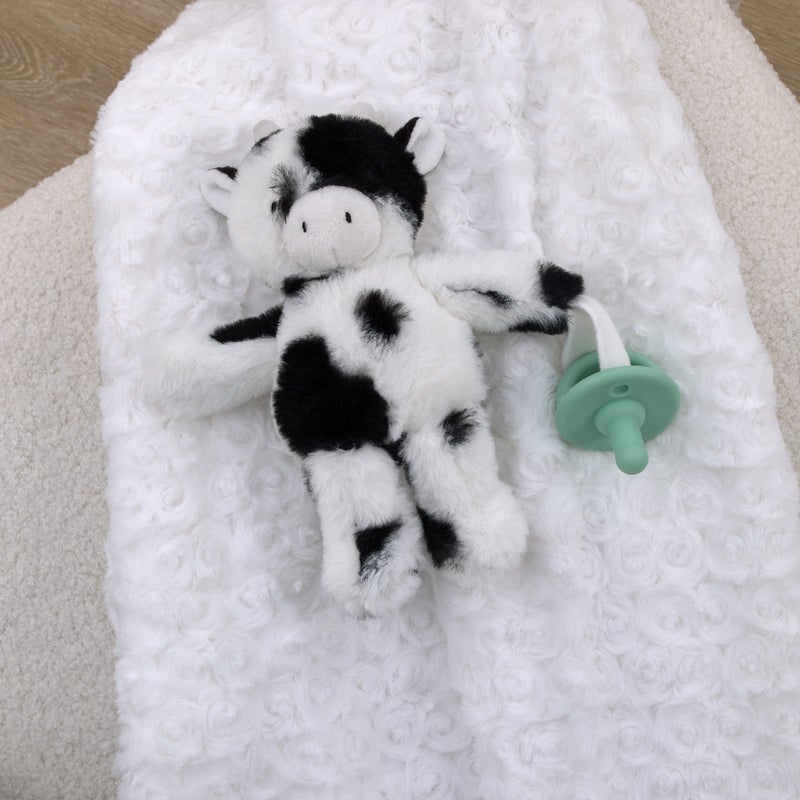 NoJo Little Love by NoJo Cow Shaped Black and White Plush Pacifier Buddy - Image 5