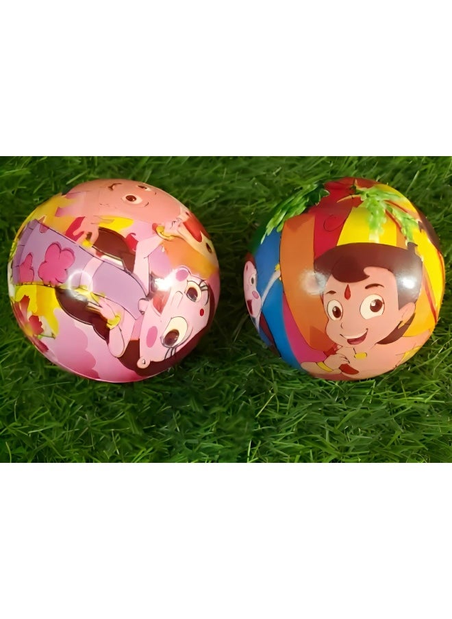 Biella 2Pcs Multicolour Chota Bheem Cartoon Printed Stress Relief Soft Balls 