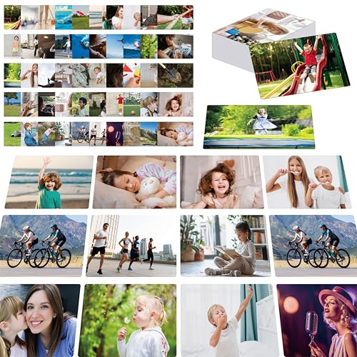 SpriteGru 50 Verb Flashcards Picture Word Cards Action Language Builder Visual Aid Language Learning Tool for Autism ESL Teaching Materials for Adults NonVerbal Children Vocabulary Builder for Kids - Image 1