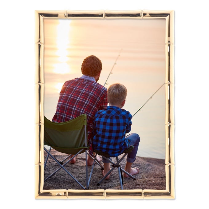 5 W X 7 H GOLD METAL PICTURE FRAME WITH BAMBOO DESIGN 712257