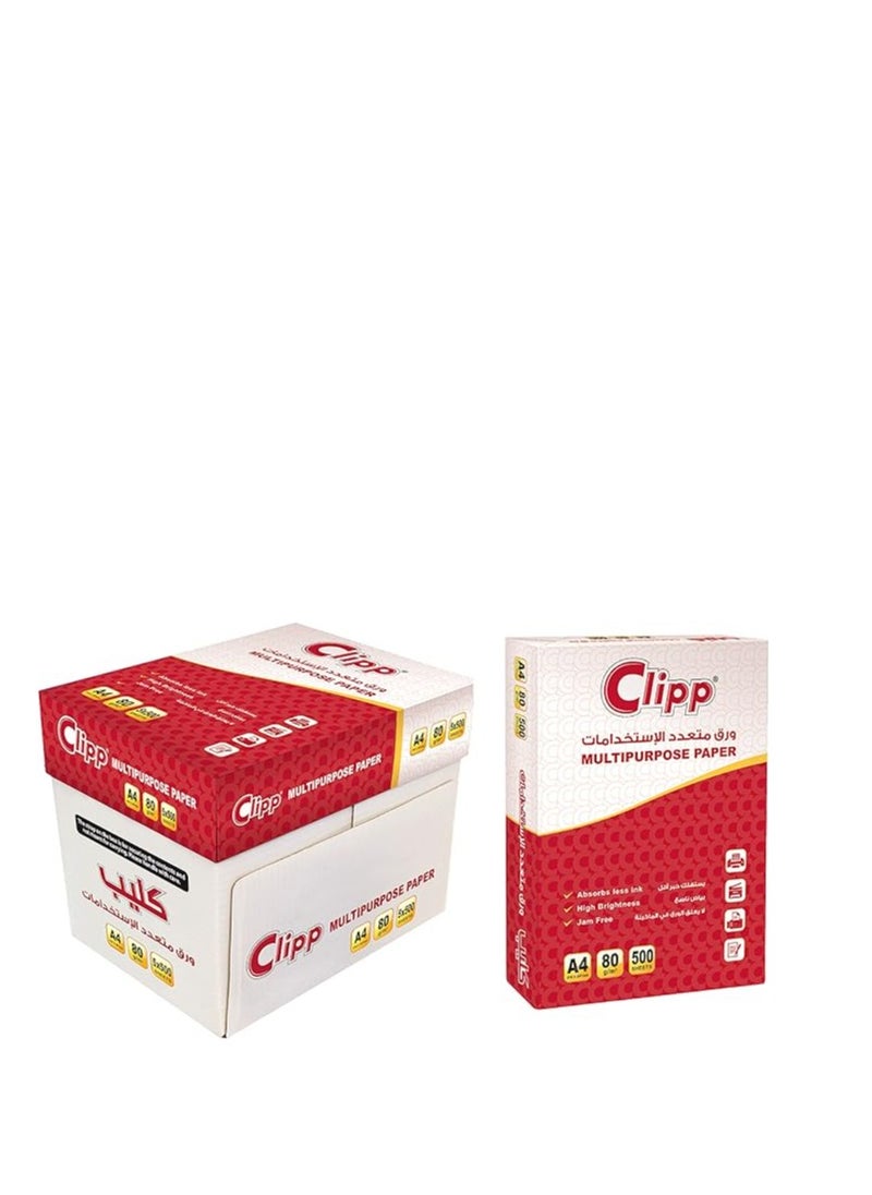 CLIPP A4 MULTIPURPOSE PAPER WHITE 80GSM BOX OF 5 REAMS - pzsku/Z2DC8BAEA0094D354131DZ/45/_/1710781843/0ea542a1-60a8-492a-b4d0-7f9a31ec21ac