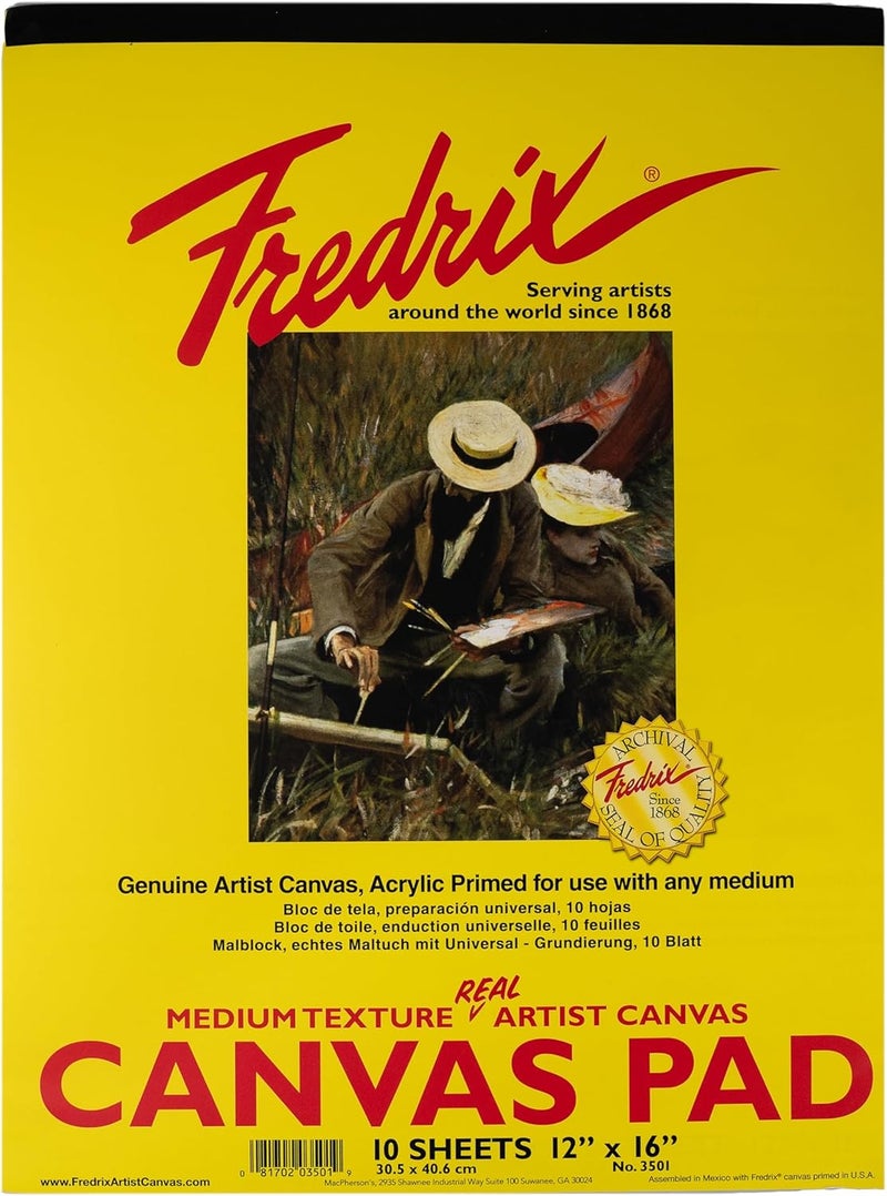 Fredrix Creative Series White Canvas Pad 12 x 16 - Image 1