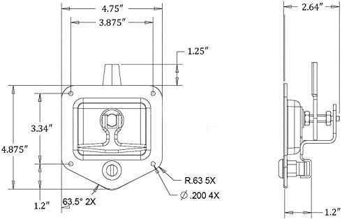 SKARUMMER 2 Pcs L8815 Tool Box Latch T Handle Latches with Lock Highly Polished Stainless Steel for Trailer Door RV Camper Truck Bed Toolboxes - Folding with Gasket - Image 5