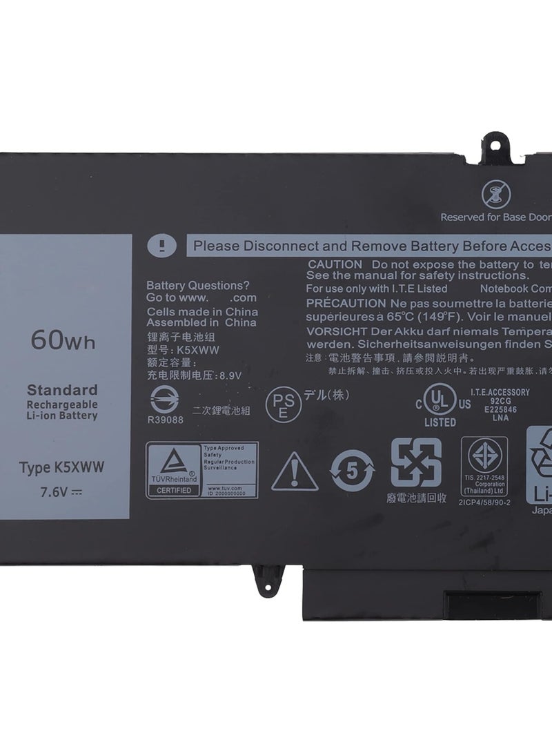 Terabyte بطارية لابتوب K5XWW 7.6V 4 خلايا 60Wh متوافقة مع Dell Latitude 7389 5289 E5289 7390 2 في 1 سلسلة L3180 Notebook 6CYH6 71TG4 725KY N18GG J0PGR - Image 3