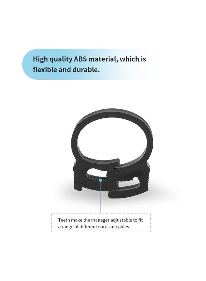 NIBEMINENT 6-Piece Round Clip Wire Organizer Black  - Image 5