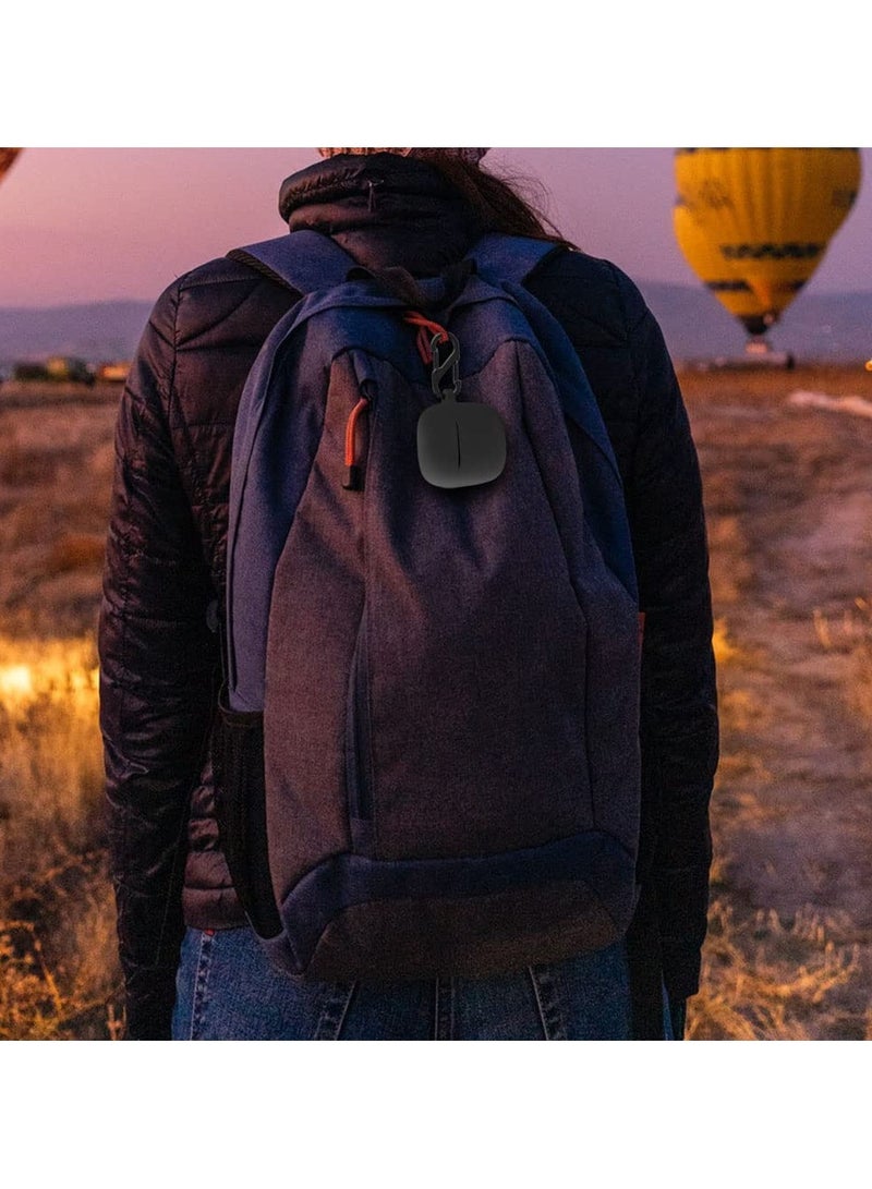 Silicone Case Compatible with JBL Tour Pro+ TWS Protective Cover with Carabiner (Black) - Image 5