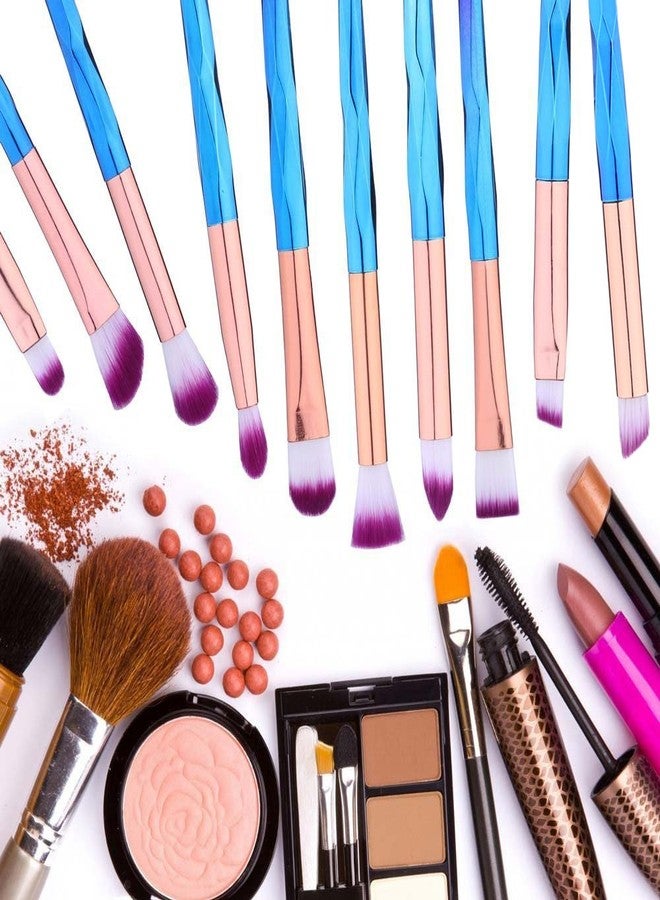 BTYMS 10Pcs Unicorn Eye Shadow Brushes Set, Makeup Brushes for Blending Shading Eyeshadow, Concealer, Highlighter - Image 5