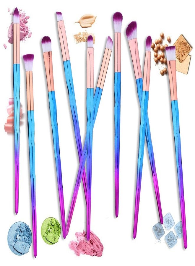 BTYMS 10Pcs Unicorn Eye Shadow Brushes Set, Makeup Brushes for Blending Shading Eyeshadow, Concealer, Highlighter - Image 4