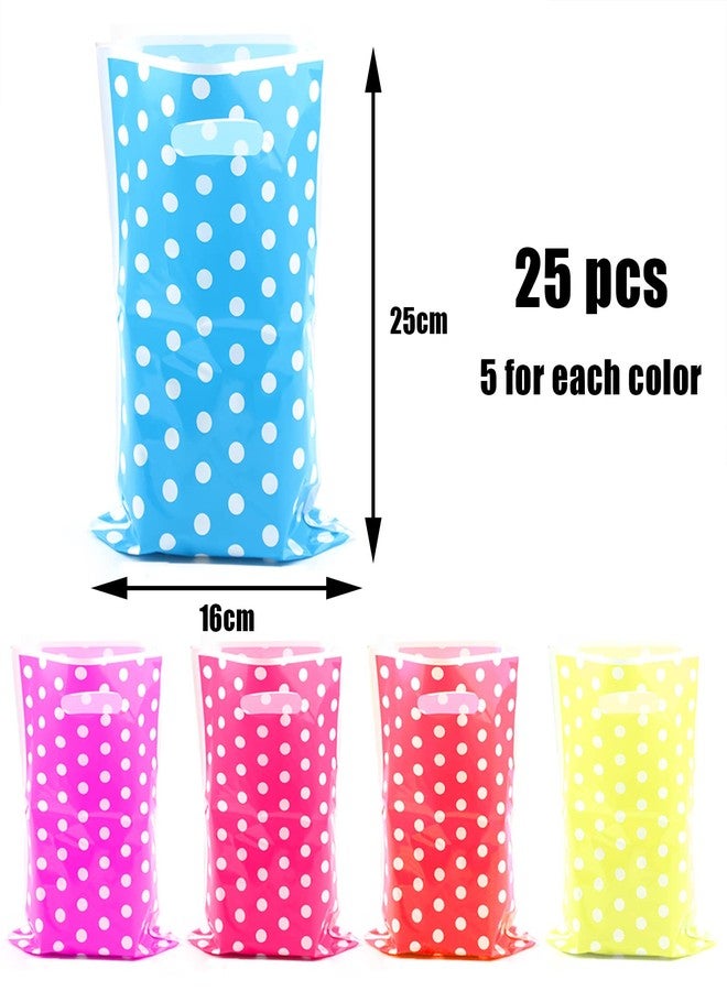 saizone 25 Pcs Kids Party Favors Bags, Birthday Goodie Candy Bags, Party Goody Favor Bags for Kids Birthday, goodie bags for kids birthday party, Loot Bags for Kids Birthday Party(polka dot pattern 5colors) - Image 2